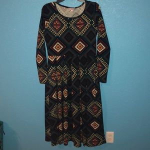 Pretty Young Thing Teal & Black Aztec Midi Dress!